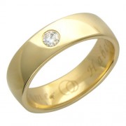 Обручальное кольцо с бриллиантом из желтого золота 585 пробы