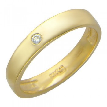 Обручальное кольцо с бриллиантом из желтого золота 01О630135