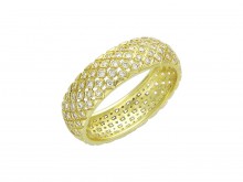 Обручальное кольцо с бриллиантом из желтого золота 750 пробы