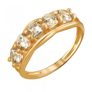 Кольцо с цветным фианитом из красного золота 01К2110859-2