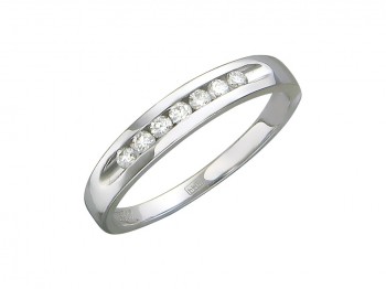 Кольцо с бриллиантом из белого золота 01К625972