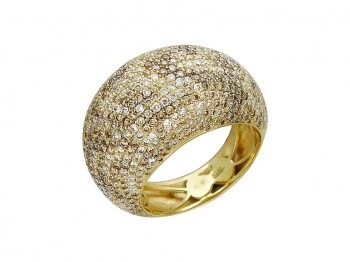 Кольцо с бриллиантом из желтого золота 01К646268