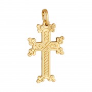 Крестик православный из желтого золота 585 пробы