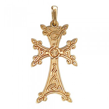 Крестик православный из желтого золота 01Р030784