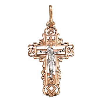 Крестик православный из красного золота 01Р010824