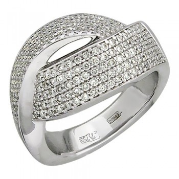 Кольцо с бриллиантом из белого золота 01К672870