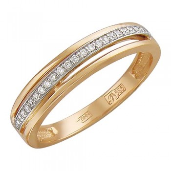 Кольцо с бриллиантом из красного золота 01К616897