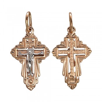 Крестик православный из красного золота 01Р010826