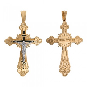 Крестик православный из бело-красного золота 01Р060630Э