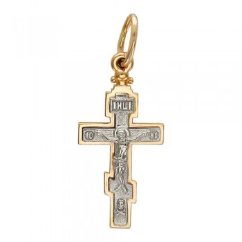 Крестик православный из бело-красного золота 01Р060641