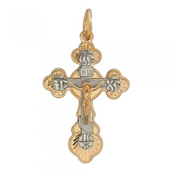 Крестик православный из бело-красного золота 01Р760648