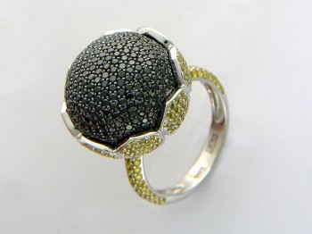 Кольцо с бриллиантом из белого золота 01К674372L