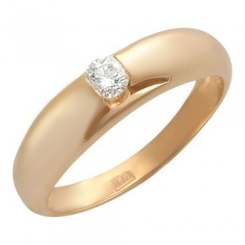 Кольцо с бриллиантом из красного золота 01К615042