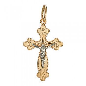Крестик православный из бело-красного золота 01Р760696