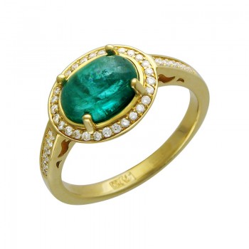 Кольцо с бриллиантом из желтого золота 01К643487-1