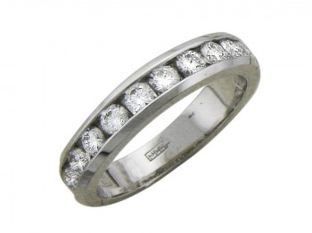 Кольцо с бриллиантом из белого золота 01К625738