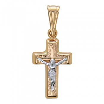 Крестик православный из бело-красного золота 01Р060718