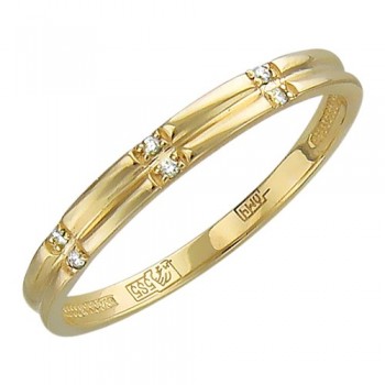 Обручальное кольцо с бриллиантом из желтого золота 01О630257
