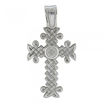 Крестик православный из белого золота 01Р020795