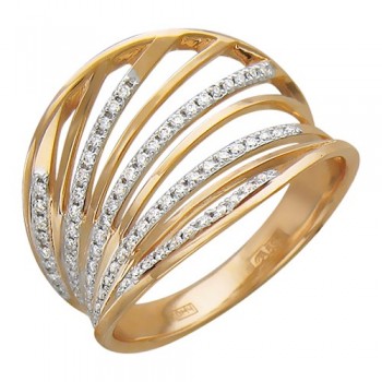 Кольцо с бриллиантом из красного золота 01К616900