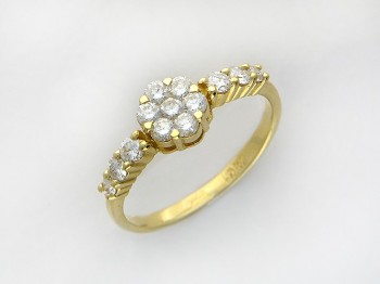 Кольцо с бриллиантом из желтого золота 01К643018Z