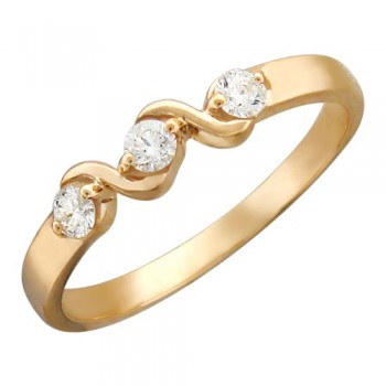 Кольцо с бриллиантом из красного золота 01К615820