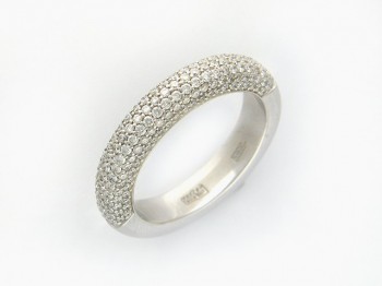 Кольцо с бриллиантом из белого золота 01К623587