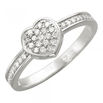 Кольцо с бриллиантом из белого золота 01К625209
