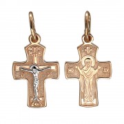 Крестик православный из красного золота 585 пробы