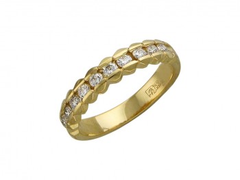 Кольцо с бриллиантом из желтого золота 01К645258