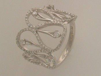 Кольцо с бриллиантом из белого золота 01К673031